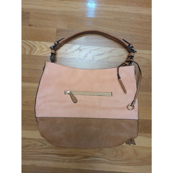 Simply Noelle Colorblock Hobo Bag Pink Tan NWT - Picture 12 of 13